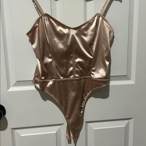 Forever 21 Shimmering Beige Bodysuit